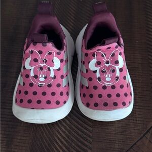 adidas Disney Pink and White Minnie Mouse slip on shoes